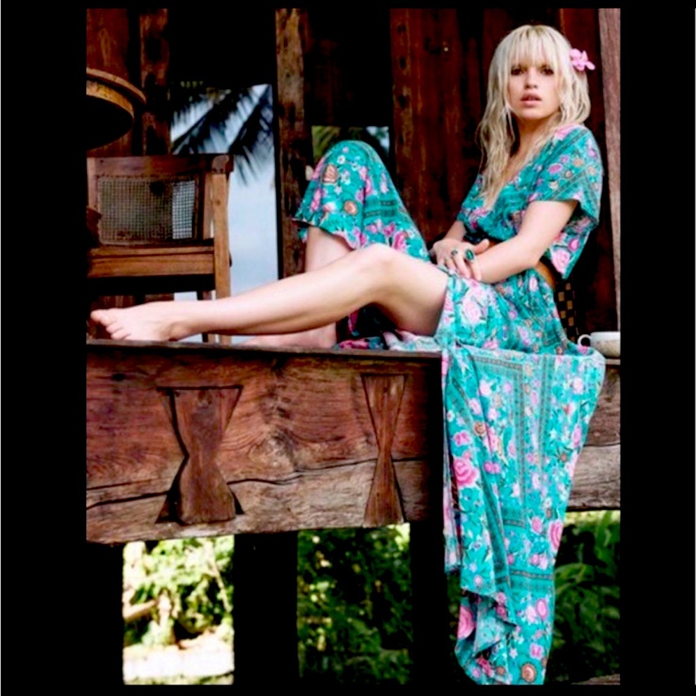 SOLD Spell Babushka Gown in turquoise
